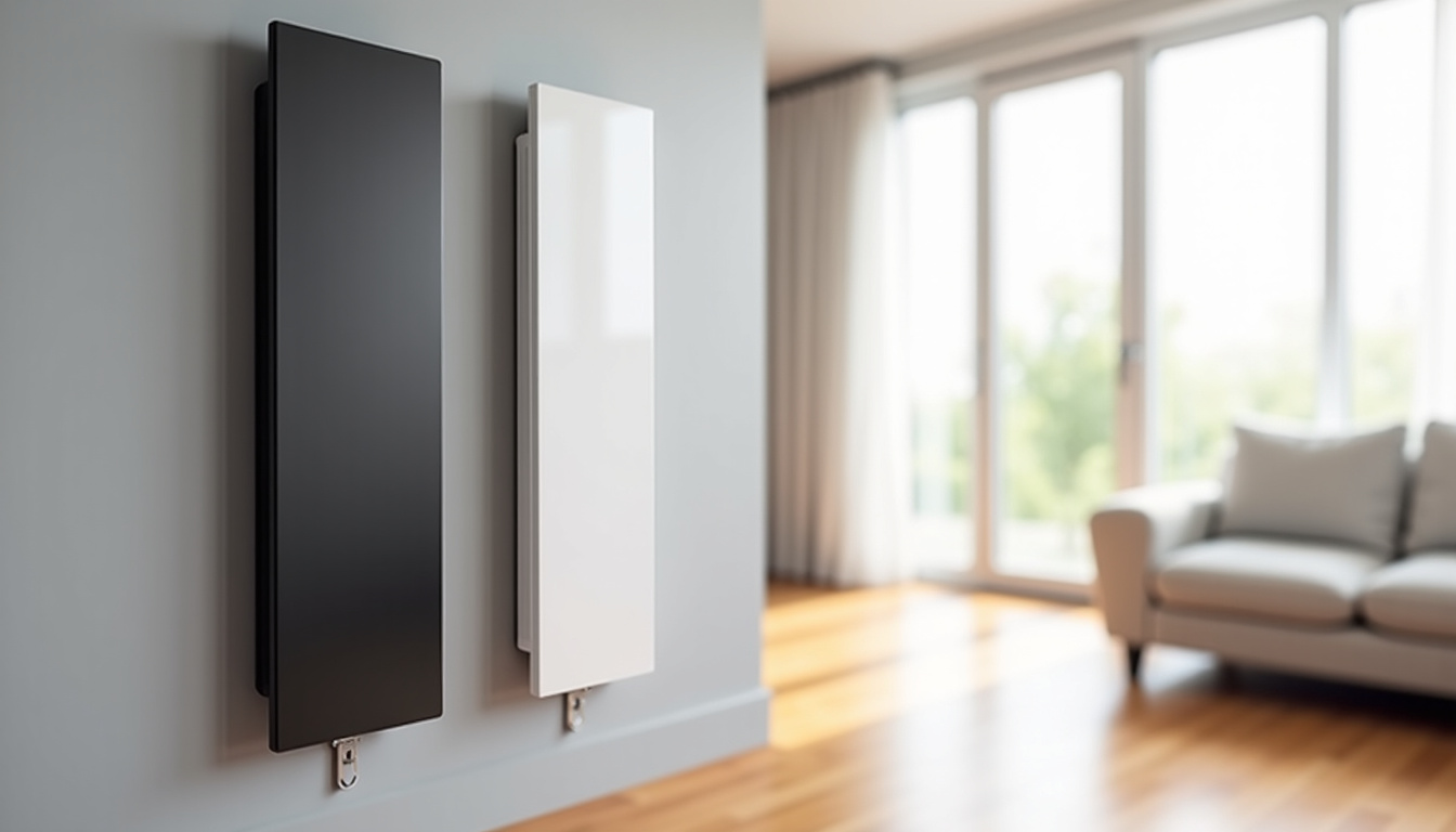 Comparaison visuelle entre un panneau infrarouge mural et un radiateur à inertie