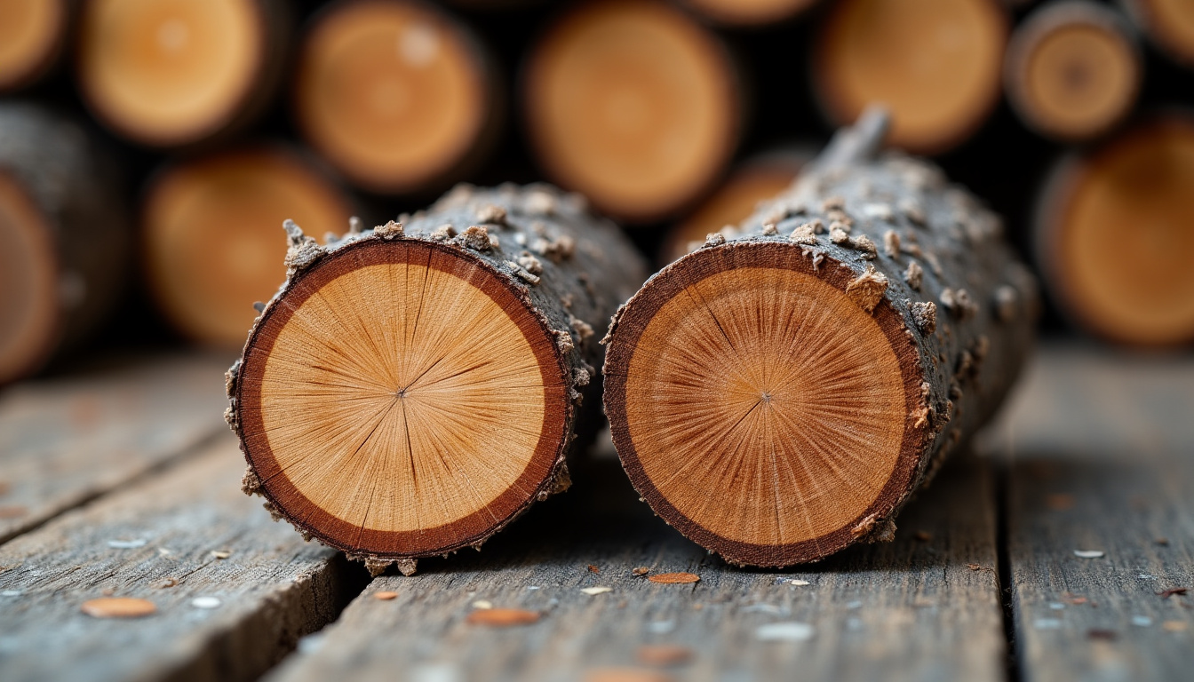 Comparaison visuelle entre une bûche d