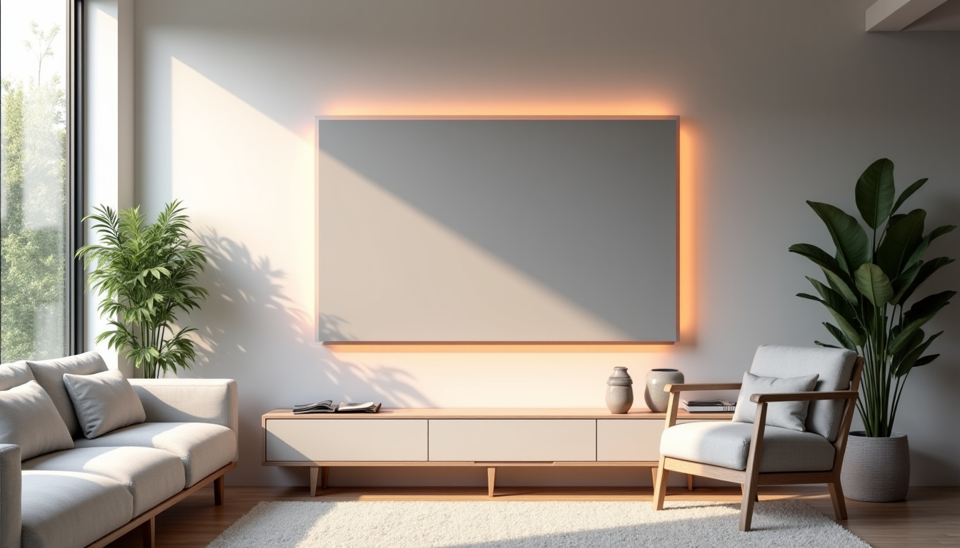 Installation d’un panneau infrarouge mural dans un salon moderne