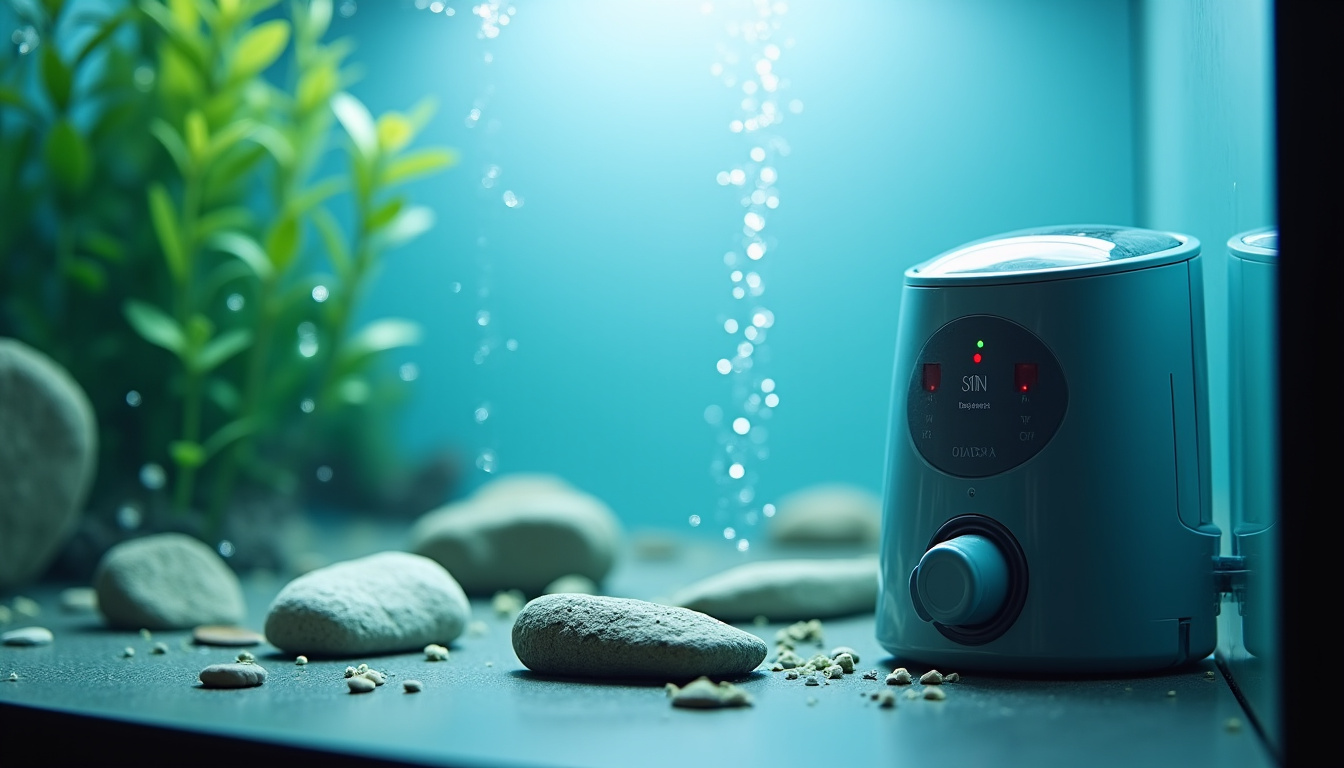 Placement optimal du chauffage dans un aquarium près de la sortie du filtre pour une bonne circulation de l’eau