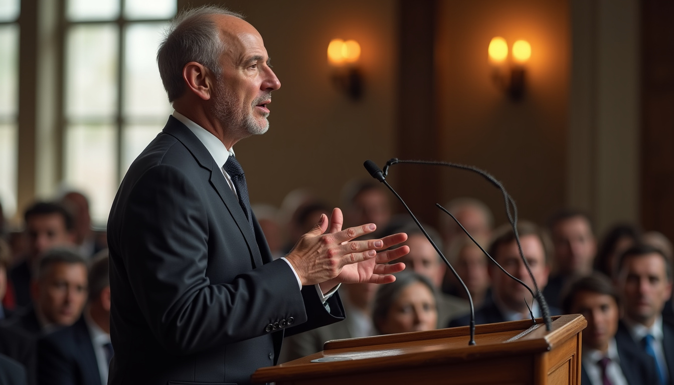 Alexandre Jardin prenant la parole lors d