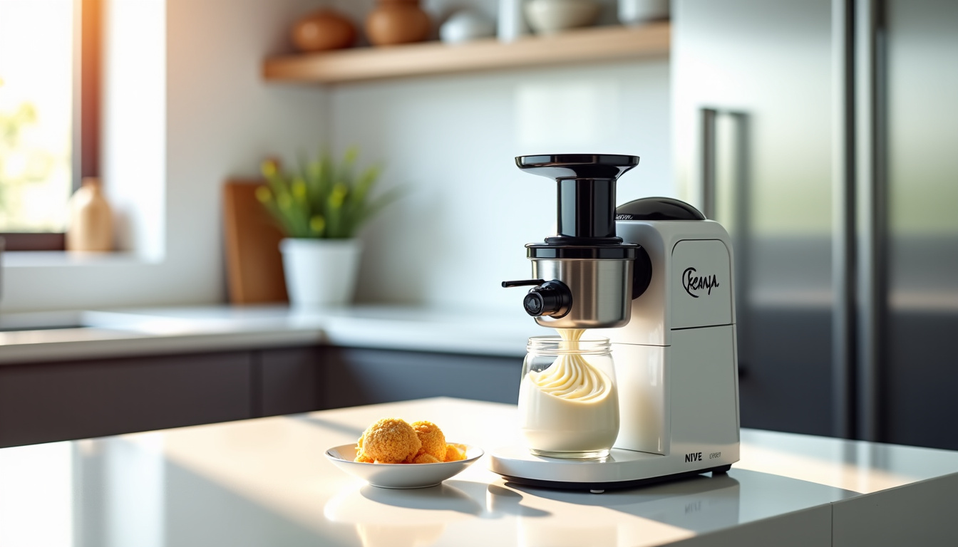 Machine Ninja Creami modèle NC701 Scoop & Swirl en action avec un pot en cours de transformation