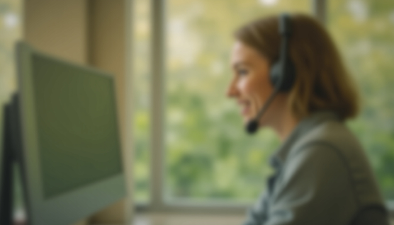 Service clientèle de M-Jardin.fr répondant à un appel téléphonique