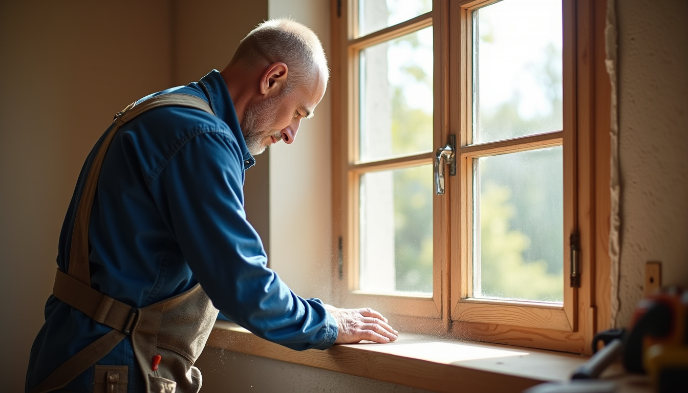 Artisan en train de travailler sur une rénovation de maison