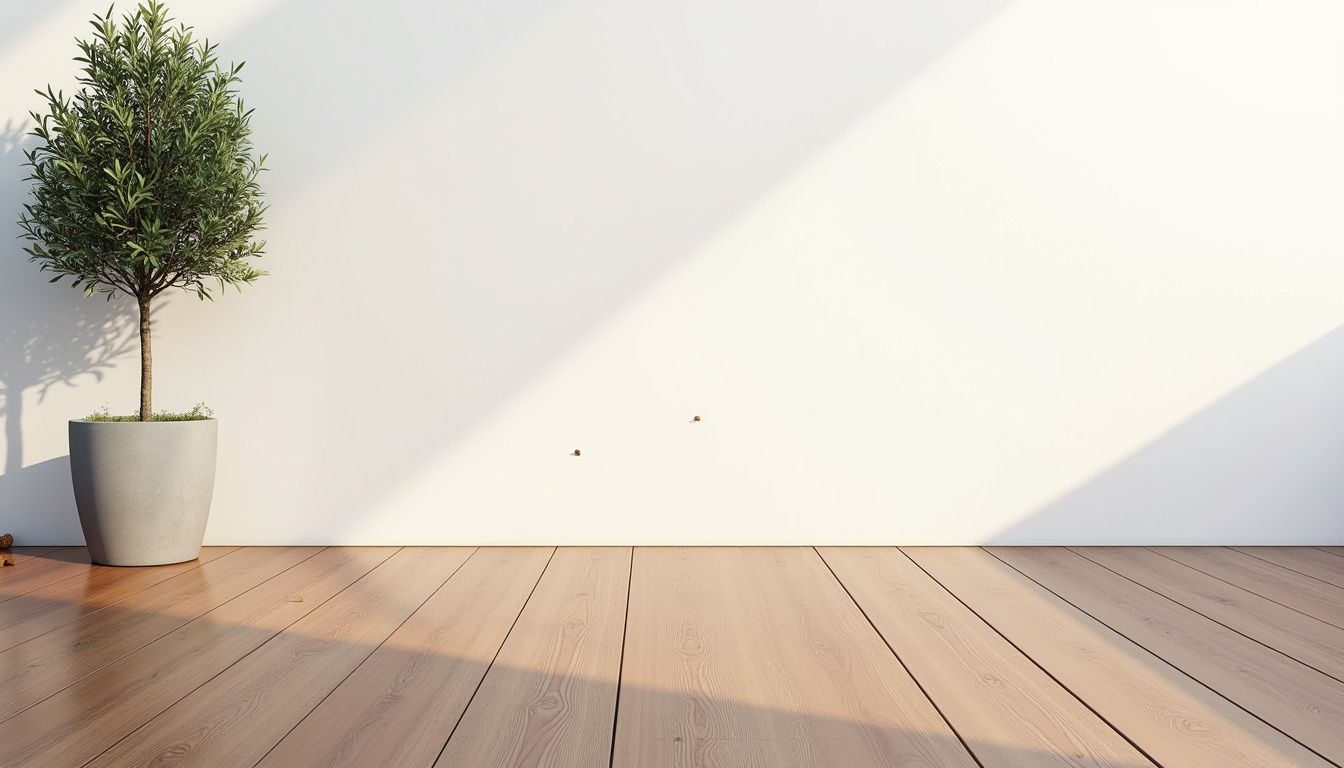 Terrasse en carrelage effet bois posé sur plots réglables